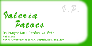 valeria patocs business card